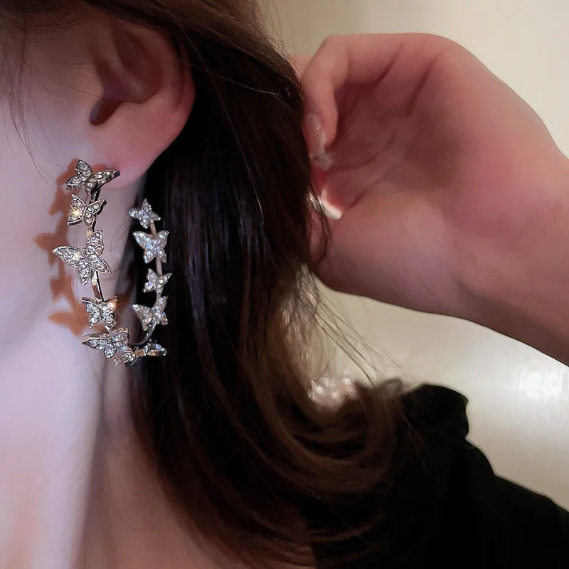 Butterfly Hoop Earrings