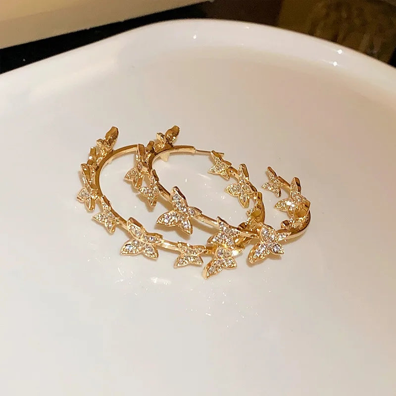 Butterfly Hoop Earrings