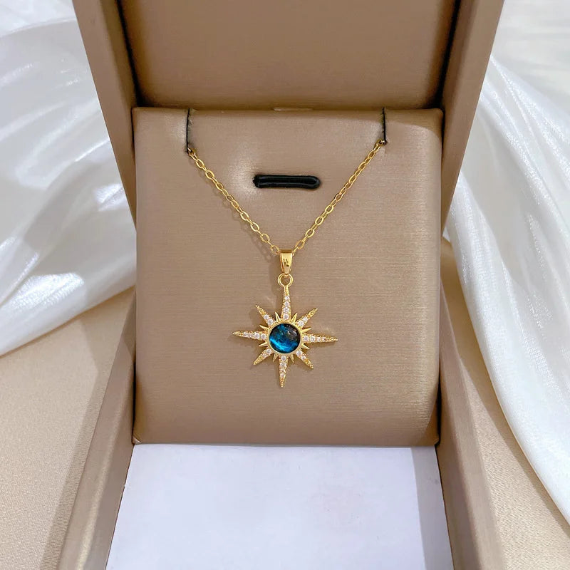 Sun Pendant Necklace Women