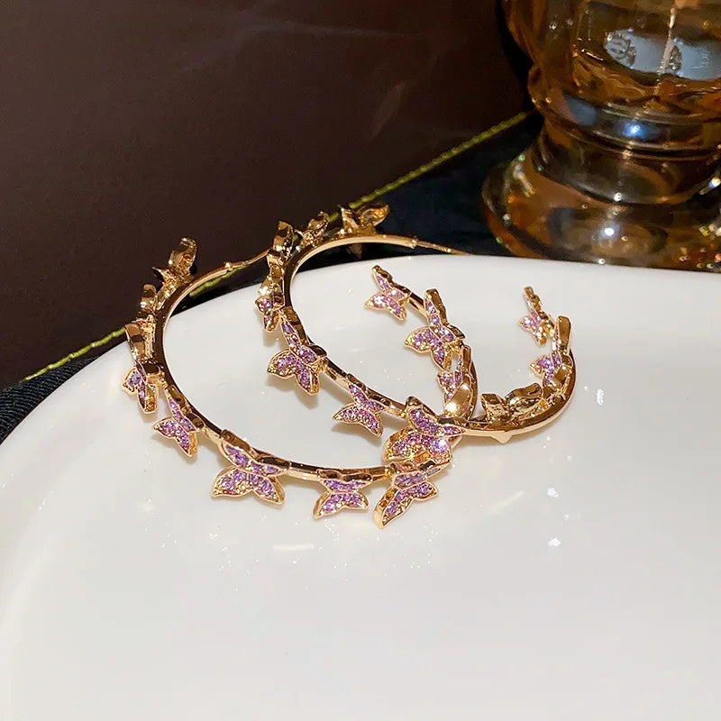 Butterfly Hoop Earrings