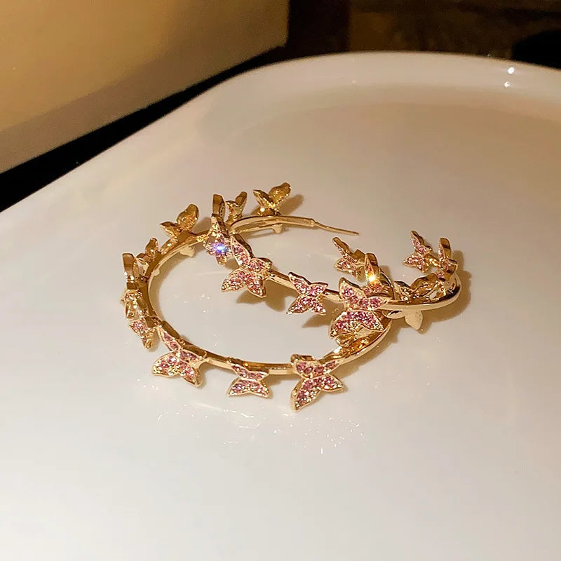 Butterfly Hoop Earrings