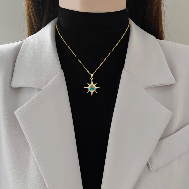 Sun Pendant Necklace Women