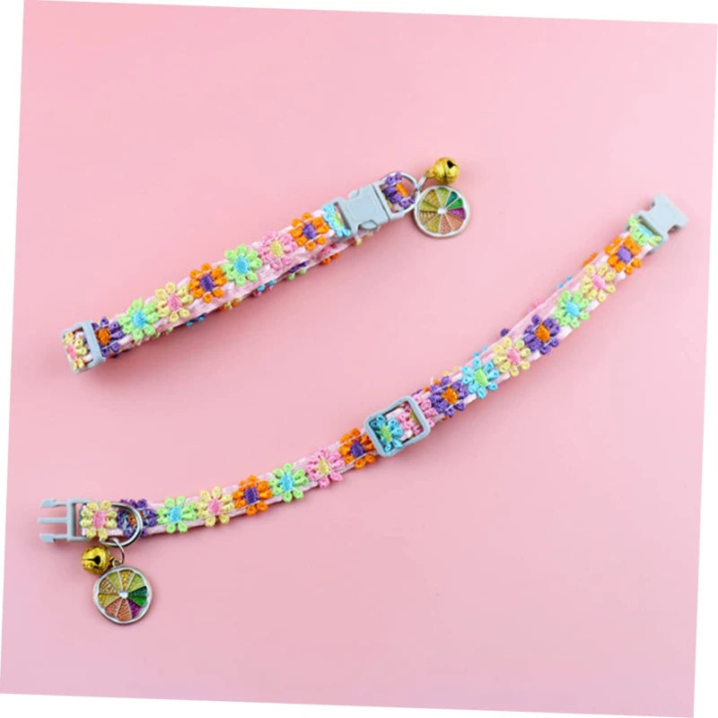 Rainbow Flower Cat Collar