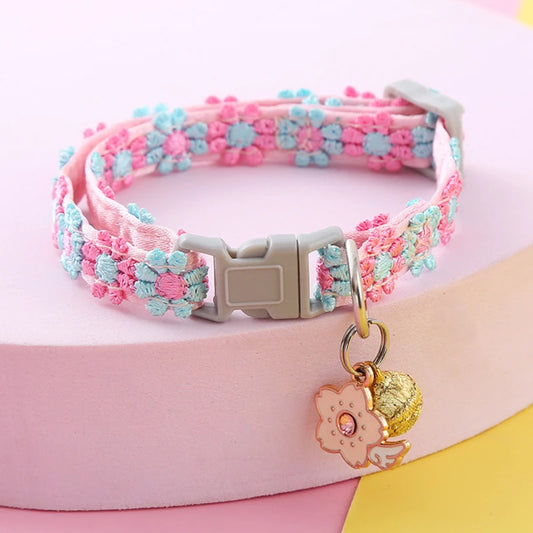 Rainbow Flower Cat Collar