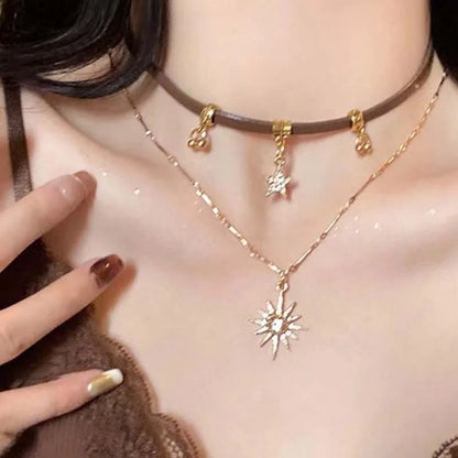 Cross Crystal Tassel Necklace