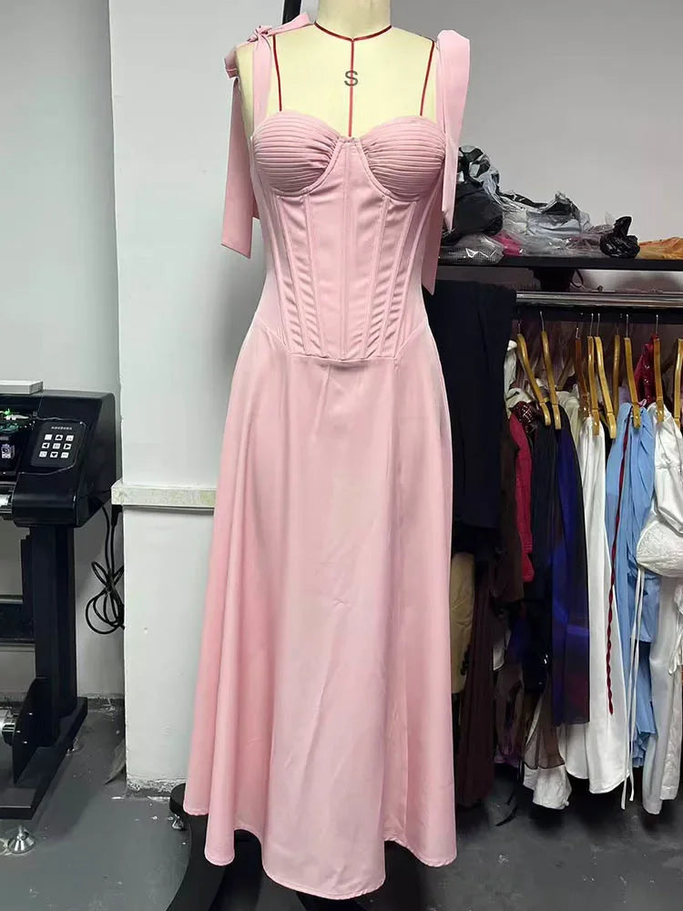 Women's Pink Midi Dress
