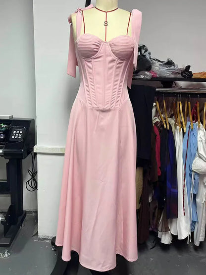 Women's Pink Midi Dress