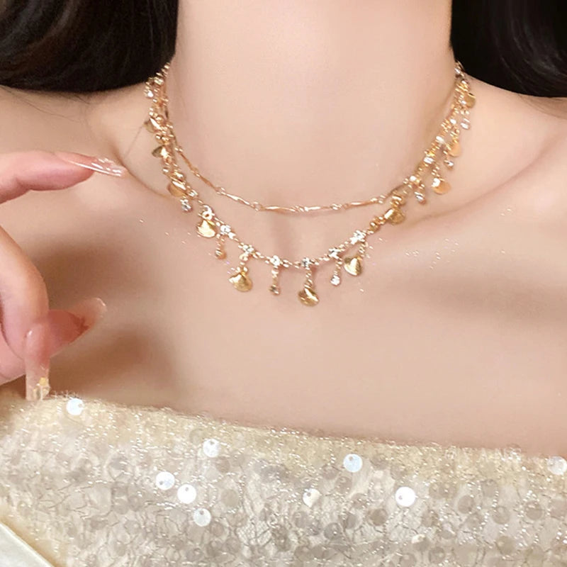 Boho Crystal Shell Necklace