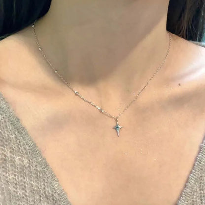 Cross Crystal Tassel Necklace