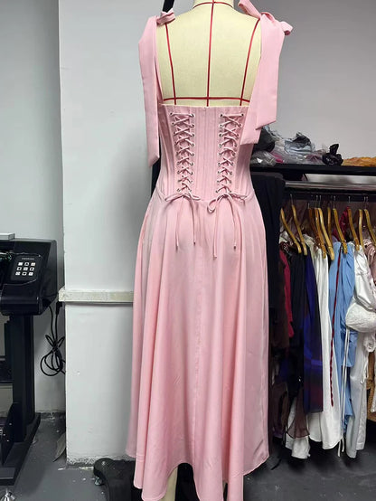 Women's Pink Midi Dress