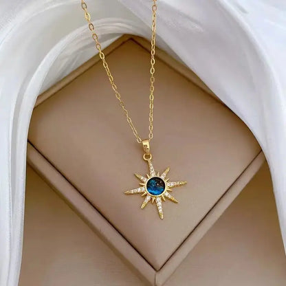 Sun Pendant Necklace Women