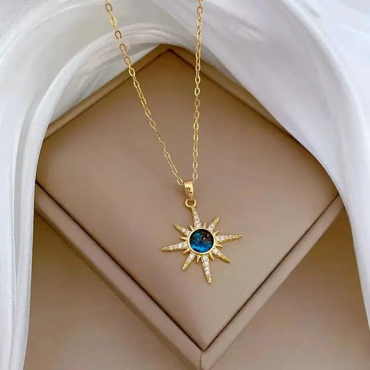 Sun Pendant Necklace Women