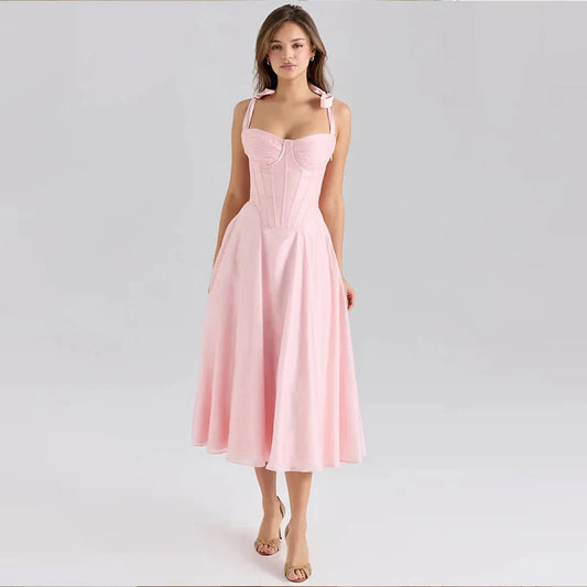 Women's Pink Midi Dress