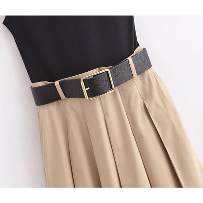 Women's Belted Midi Dress