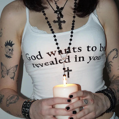 Gothic Y2K Letter Vest