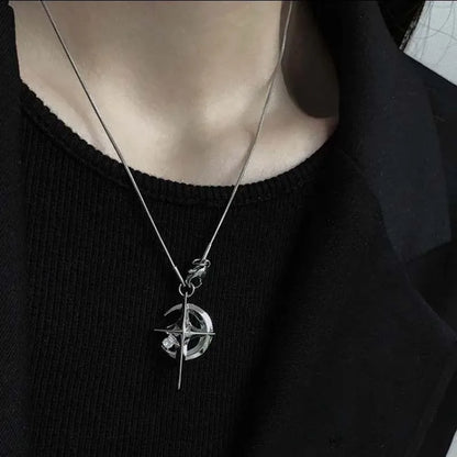 Cross Crystal Tassel Necklace